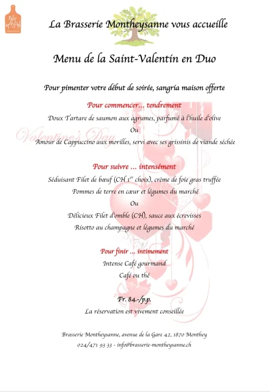 Menu Séduisant filet de bœuf, crème de foie gras truffée, pommes de terre en cœur et légumes du marché : Brasserie Montheysanne