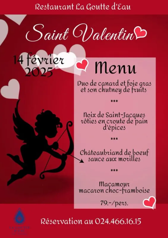 Menu Chateaubriand de bœuf sauce aux morilles : La Goutte d'Eau