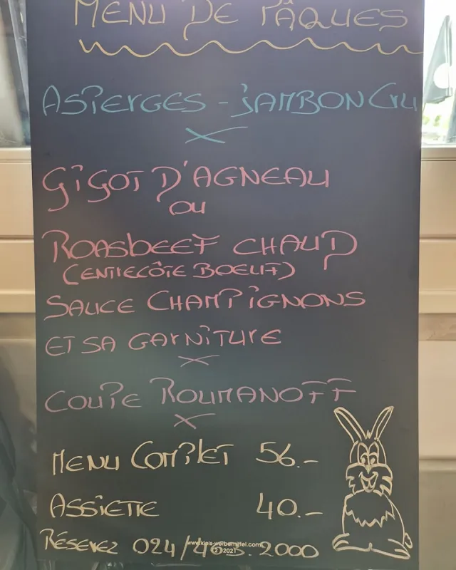 Menu Gigot d’agneau, sauce champignons et sa garniture : L’Hélice