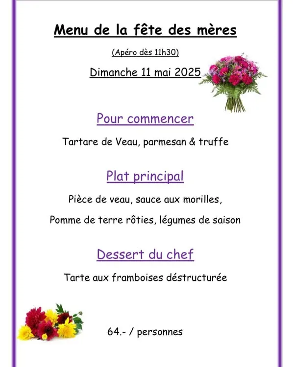 Menu Pièce de veau, sauce aux morilles, pomme de terre rôties, légumes de saison : Café de l'Etoile