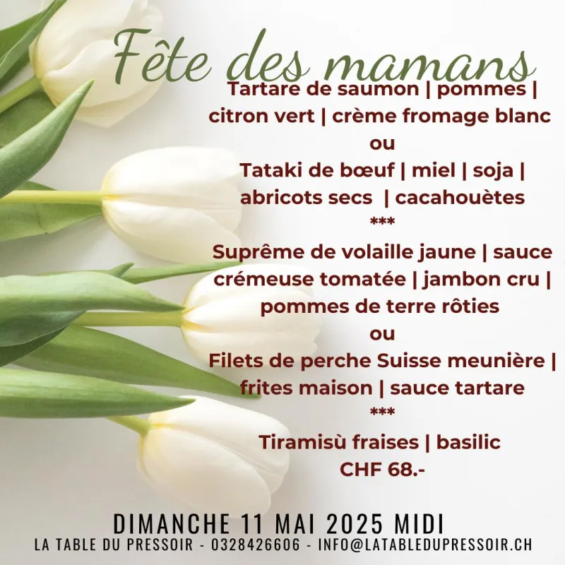 Menu Suprême de volaille jaune, sauce crémeuse tomatée, jambon cru, pommes de terre rôties : La Table du Pressoir