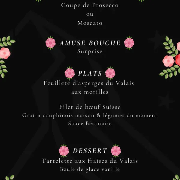 Menu Filet de bœuf suisse, gratin dauphinois maison, légumes du moment, sauce béarnaise : Le Cervin Conthey