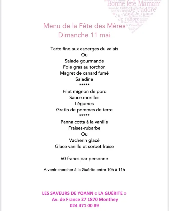 Menu Filet mignon de porc, sauce morilles, légumes, gratin de pommes de terre : Les saveurs de Yoann