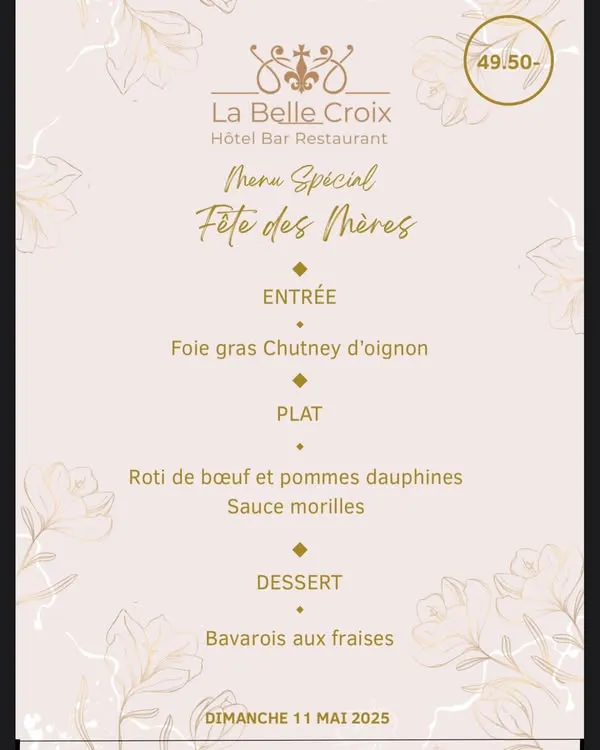 Menu Rôti de bœuf et pommes dauphines, sauce morilles : La Belle Croix