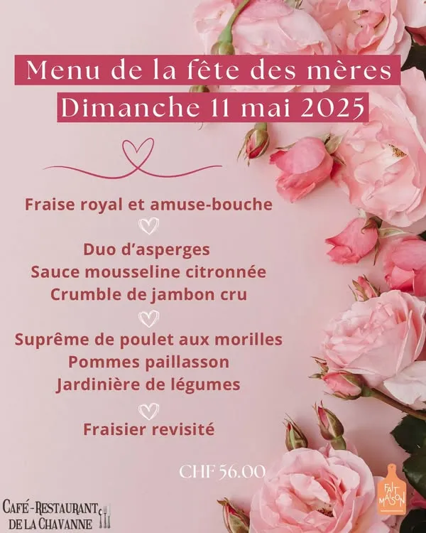 Menu Suprême de poulet aux morilles, pommes paillasson, jardinière de légumes : La Chavanne