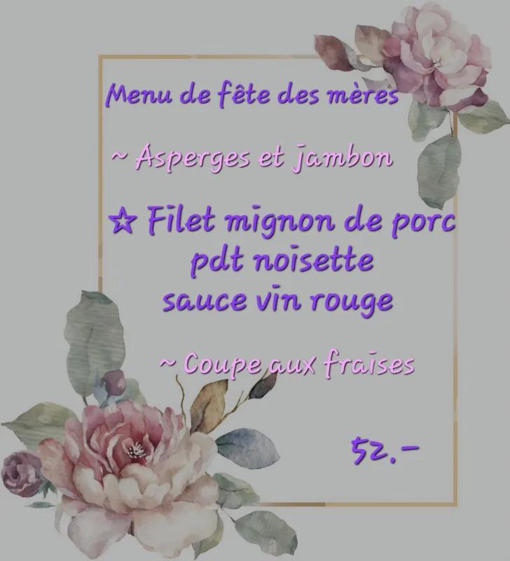 Menu Filet mignon de porc, pdt noisette, sauce vin rouge : Auberge du Godet