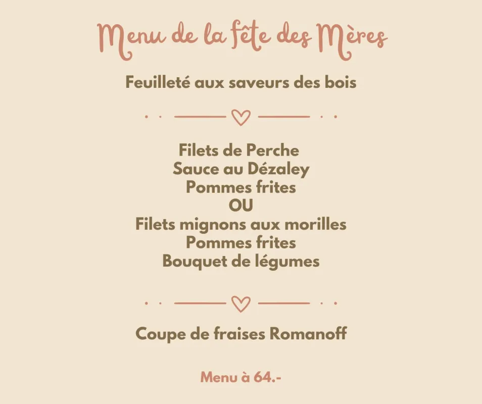 Menu Filets mignons aux morilles, pommes frites, bouquet de légumes : Le Ranch Restaurant
