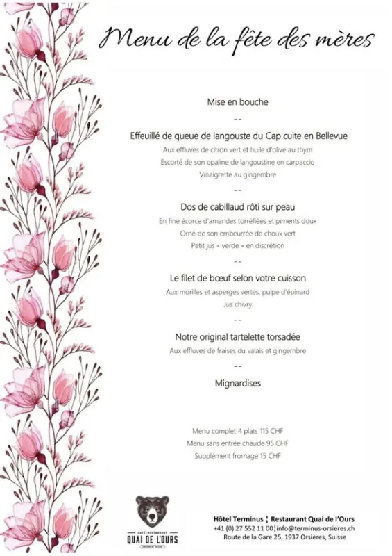 Menu Le filet de bœuf selon votre cuisson aux morilles et asperges vertes, pulpe d’épinard, jus chivry : Quai de l'Ours
