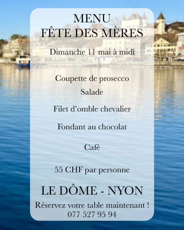 Menu Filet d’omble chevalier : Le Dôme