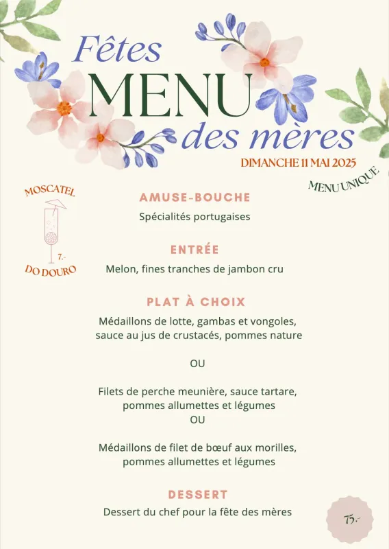 Menu Médaillons de lotte, gambas et vongoles, sauce au jus de crustacés, pommes nature : Le Gallion